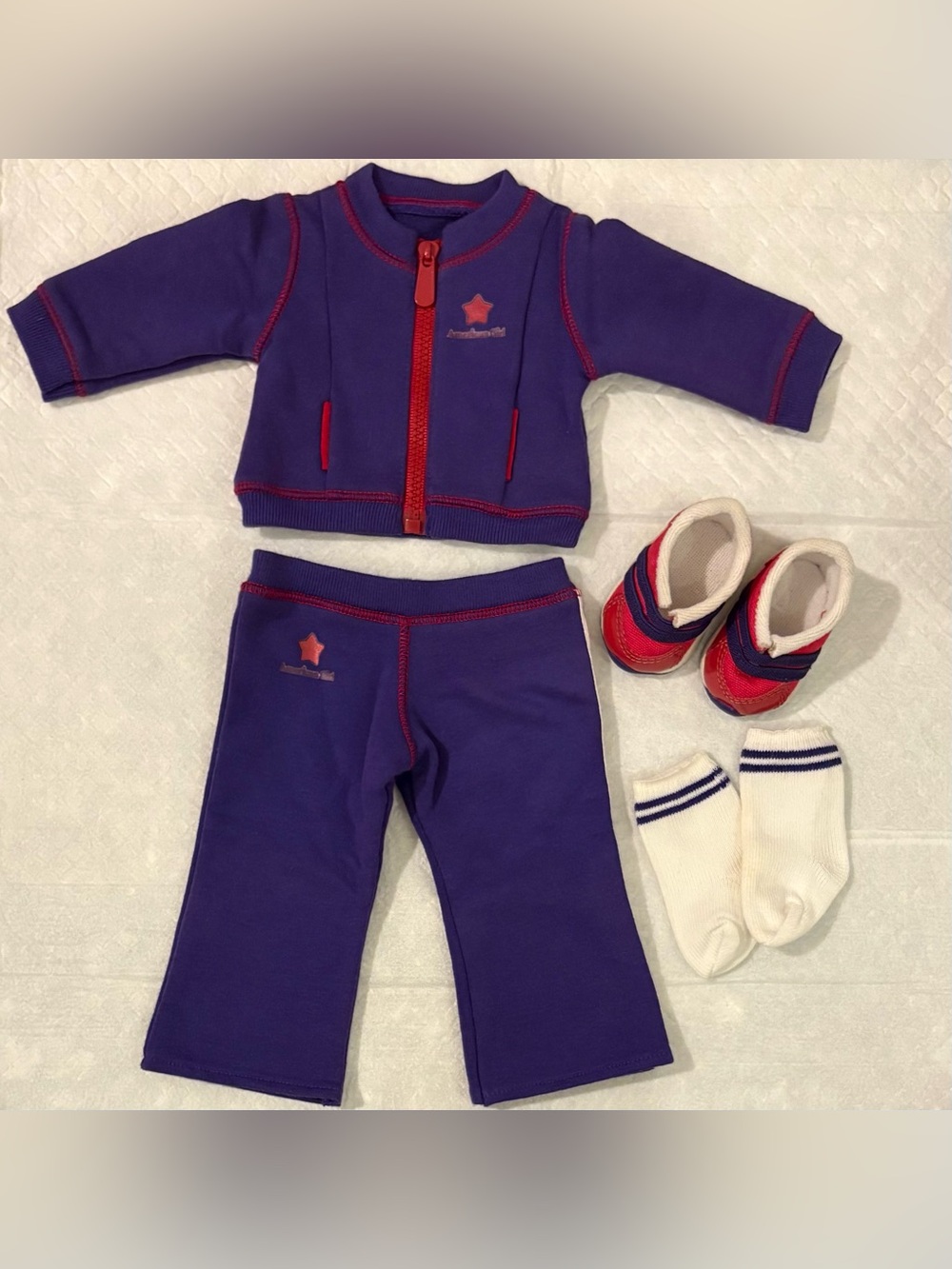 American Girl Doll Zip-Up Sweatsuit